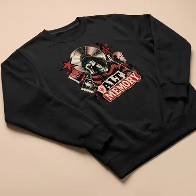 Vintage rock-inspired tee featuring ALT MEMORY and a singer with a microphone — printed on a unisex sweatshirt
