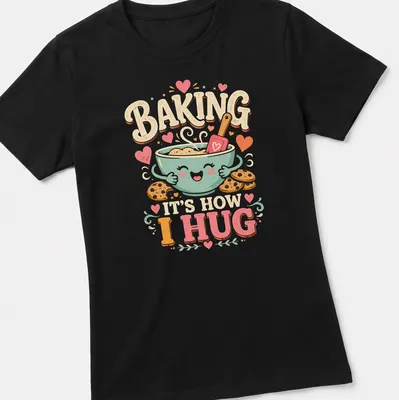 Kawaii t-shirt featuring a cute bowl of cookie dough with cookies and playful text — printed on a women's shirt