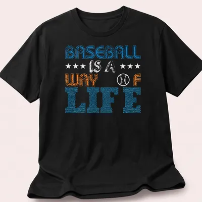 Distressed Baseball Way of Life t-shirt with bold lettering