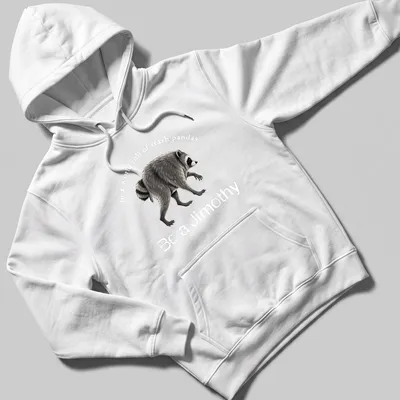 Vintage style shirt featuring a raccoon and humorous text about being a Jimothy. — printed on a unisex hoodie