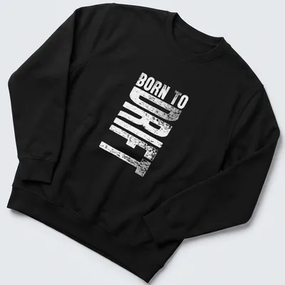 Bold typography shirt displaying 'Born To Drift' with a drifting car graphic — printed on a unisex sweatshirt