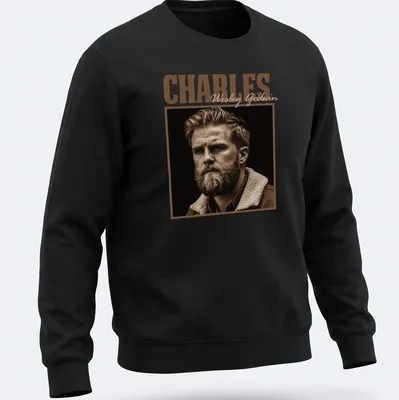 Vintage sepia portrait of Charles Wesley Godwin with scripted name — printed on a unisex sweatshirt