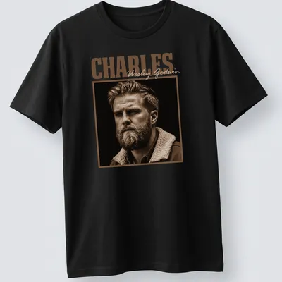 Vintage sepia portrait of Charles Wesley Godwin with scripted name
