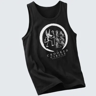 Anubis Zombie logo design in black and purple on a — printed on a tank top