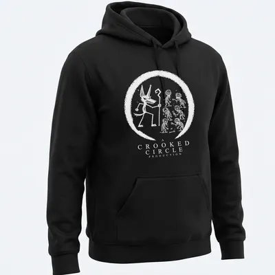 Anubis Zombie logo design in black and purple on a — printed on a unisex hoodie