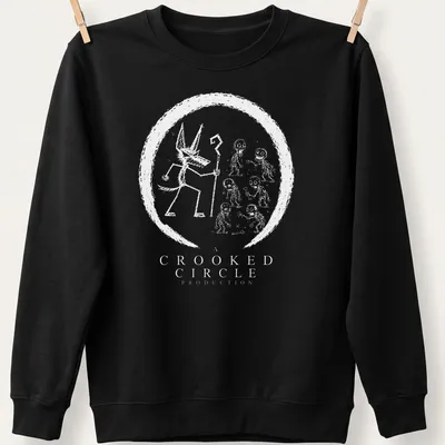 Anubis Zombie logo design in black and purple on a — printed on a unisex sweatshirt