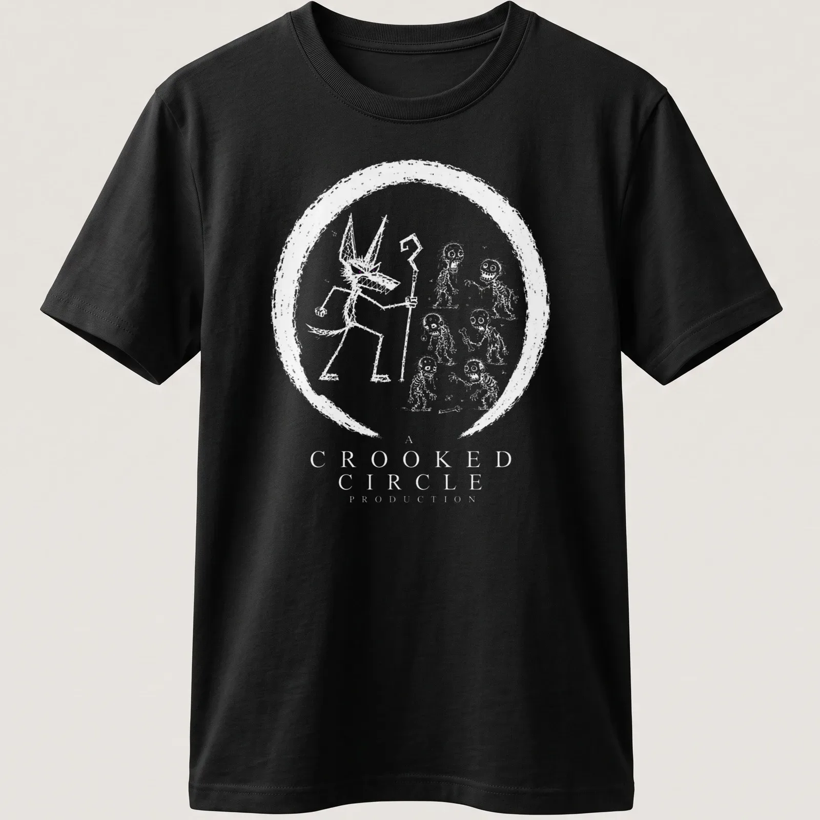 Anubis Zombie logo design in black and purple on a — printed on a unisex t-shirt