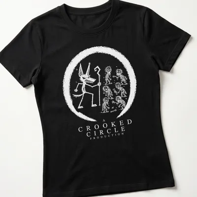 Anubis Zombie logo design in black and purple on a — printed on a women's shirt