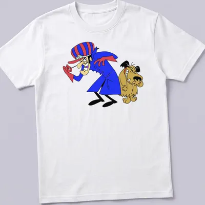 Vintage cartoon print featuring laughing Dick Dastardly and Muttley in playful colors