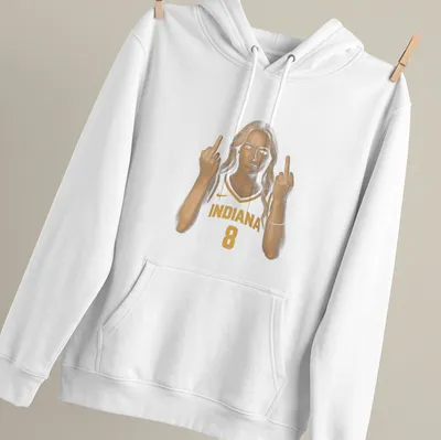 Illustrative t-shirt featuring a female basketball player with the text Flipping The Bird — printed on a unisex hoodie