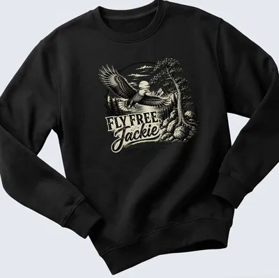 Vintage-style T-shirt featuring an eagle with text about Big Bear Lake, California. — printed on a unisex sweatshirt