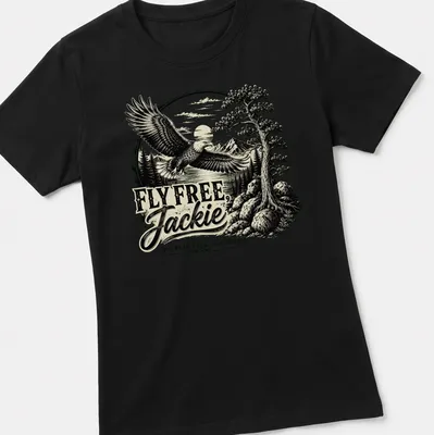 Vintage-style T-shirt featuring an eagle with text about Big Bear Lake, California. — printed on a women's shirt