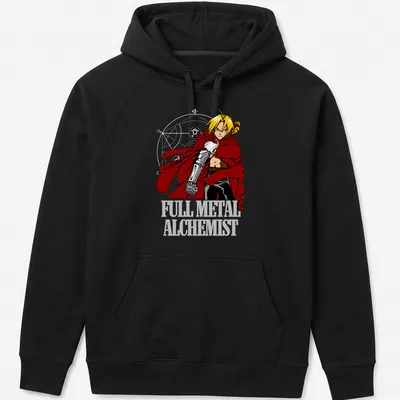 Illustration of Edward Elric from Full Metal Alchemist with bold colors — printed on a unisex hoodie
