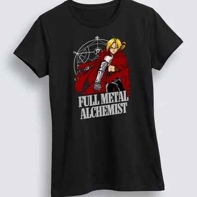 Illustration of Edward Elric from Full Metal Alchemist with bold colors — printed on a women's shirt
