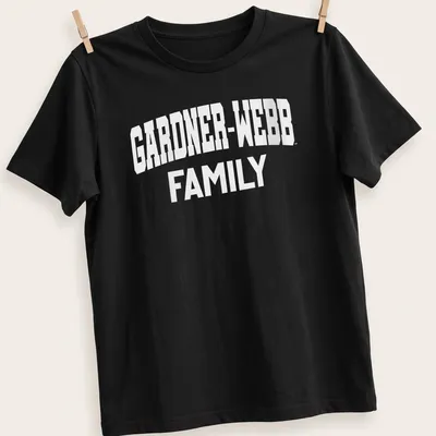 Bold collegiate design featuring Gardner-Webb Family text in white.