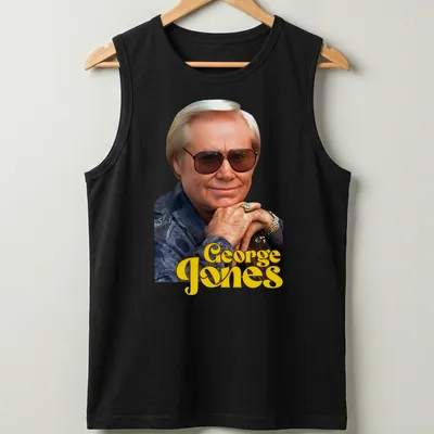 Vintage style George Jones T-shirt featuring a classic country music design — printed on a tank top