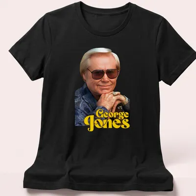 Vintage style George Jones T-shirt featuring a classic country music design — printed on a women's shirt