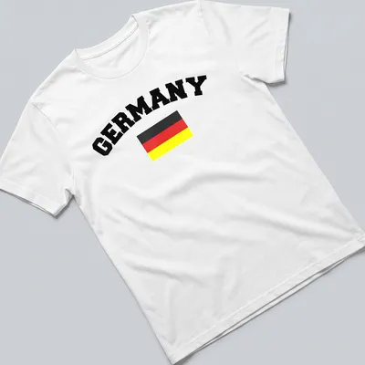 Bold typography T-shirt with Germany flag colors: black, red, yellow