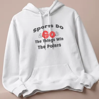 Bold text shirt featuring muscular arms with playful athletic theme — printed on a unisex hoodie
