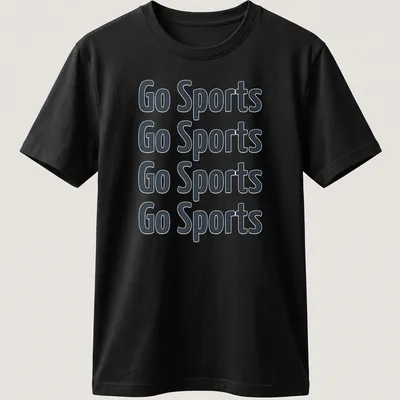 Typography design with repeated 'Go Sports' text in diverse fonts