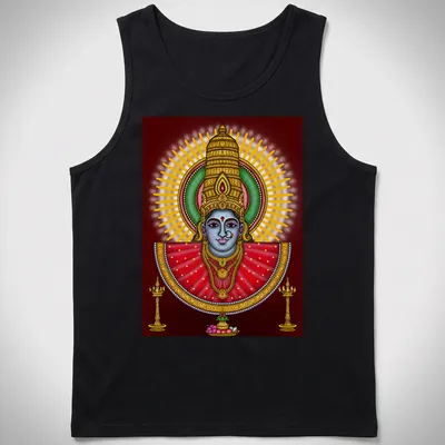 Digital drawing of Hindu goddess Renuka in vibrant colors — printed on a tank top