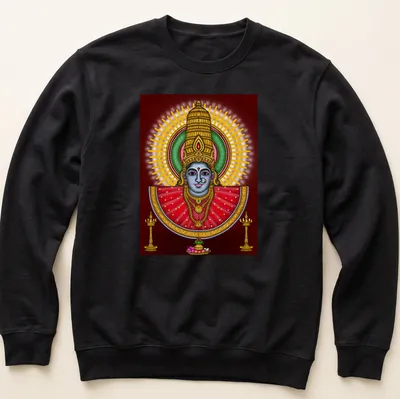 Digital drawing of Hindu goddess Renuka in vibrant colors — printed on a unisex sweatshirt