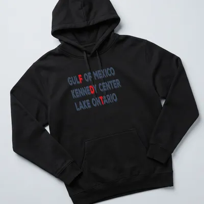Bold distressed Gulf of Mexico Kennedy Center Lake Ontario graphic — printed on a unisex hoodie