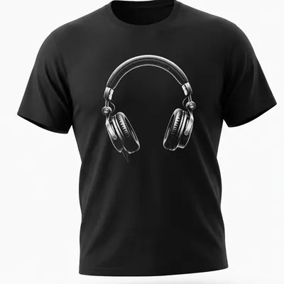 Minimalist design featuring white headphones on a contrasting background