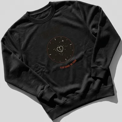 Minimalist design with a broken heart inside a clock, featuring healing text in red and black — printed on a unisex sweatshirt