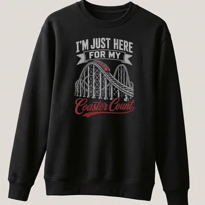 Vintage distressed tee featuring a roller coaster and coaster count humor — printed on a unisex sweatshirt