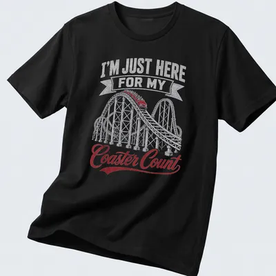 Vintage distressed tee featuring a roller coaster and coaster count humor