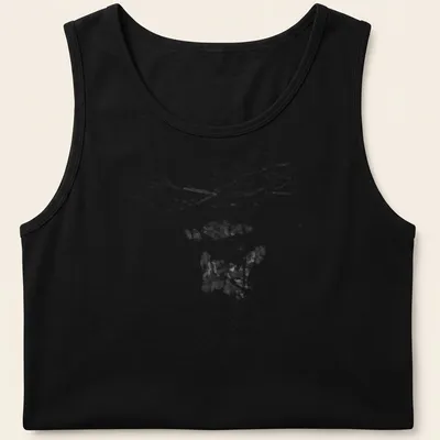 Abstract watercolor of Jesus Christ's face with a crown of thorns in white and light gray hues — printed on a tank top