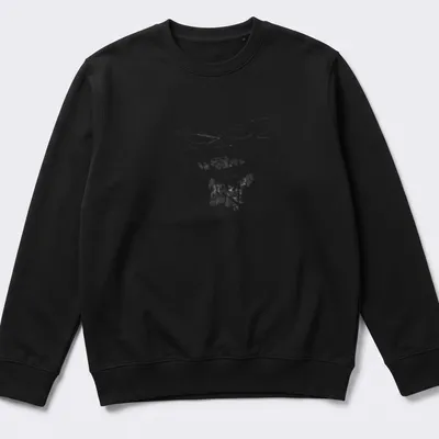 Abstract watercolor of Jesus Christ's face with a crown of thorns in white and light gray hues — printed on a unisex sweatshirt