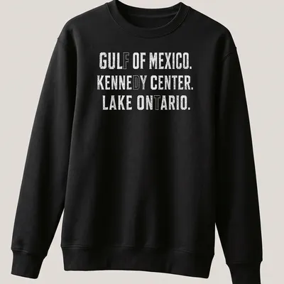 Vintage distressed t-shirt featuring Gulf of Mexico and Lake Ontario locations — printed on a unisex sweatshirt