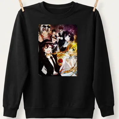 Vibrant anime art featuring characters from Kekkai Sensen in multiple colors — printed on a unisex sweatshirt