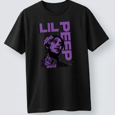 Bold graphic Lil Peep shirt featuring a stylized illustration in purple and black