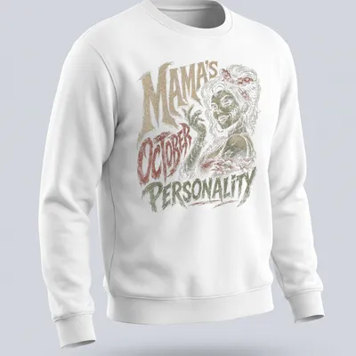 Vintage distressed Halloween tee featuring a zombie woman and funny text — printed on a unisex sweatshirt