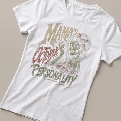 Vintage distressed Halloween tee featuring a zombie woman and funny text — printed on a women's shirt