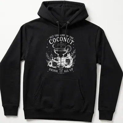 Retro vintage T-shirt with a margarita glass and playful cocktail-themed text — printed on a unisex hoodie