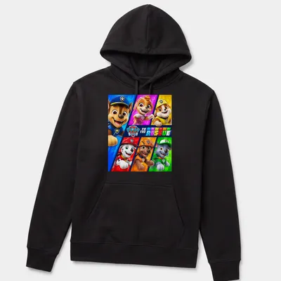 Colorful cartoon Paw Patrol characters with text 'To The Rescue' on — printed on a unisex hoodie