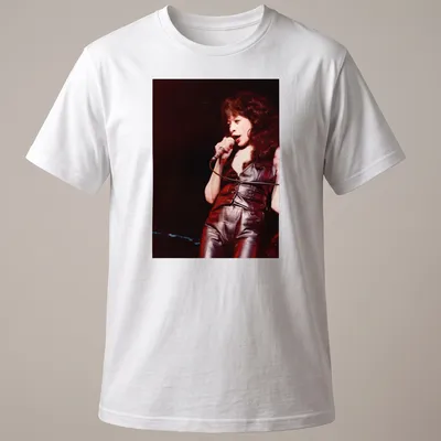 Vintage concert t-shirt featuring an illustration of Ronnie Spector in black, red, and brown