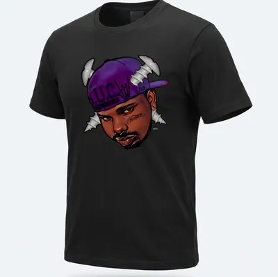 Cartoon of a man in a purple hat with screws and vibrant colors