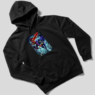 Dynamic illustration of Igris and Sung Jin-Woo in action, featuring bold colors — printed on a unisex hoodie