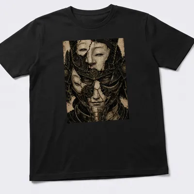 Illustration of three detailed samurai masks in various colors