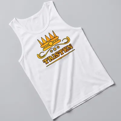 Vintage personalized t-shirt featuring the name Tristen with a crown design — printed on a tank top