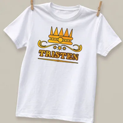 Vintage personalized t-shirt featuring the name Tristen with a crown design