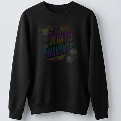 Neon retro print featuring Chuckie, Angelica, and Tommy with colorful text — printed on a unisex sweatshirt