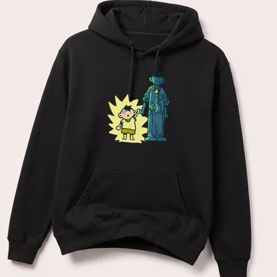 Kawaii illustration of a child and an adult with text 'What went wrong? - ask my inner child.' — printed on a unisex hoodie